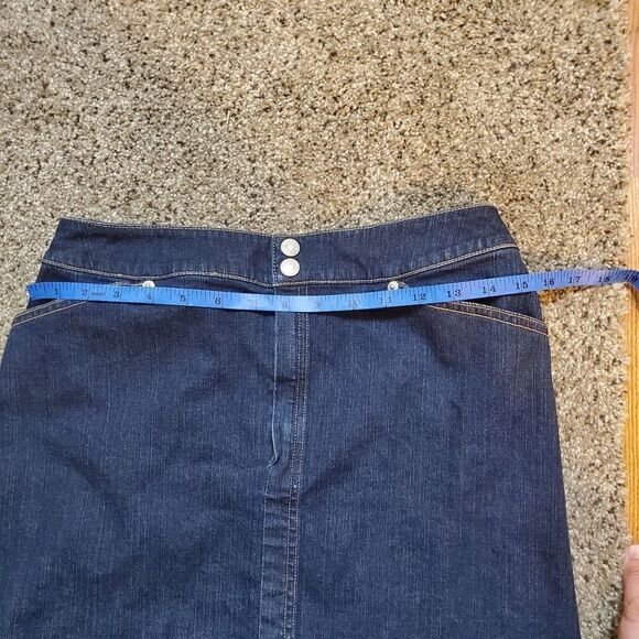 Lands’ End Dark Wash Denim Straight Skirt Size 4 - Picture 7 of 9